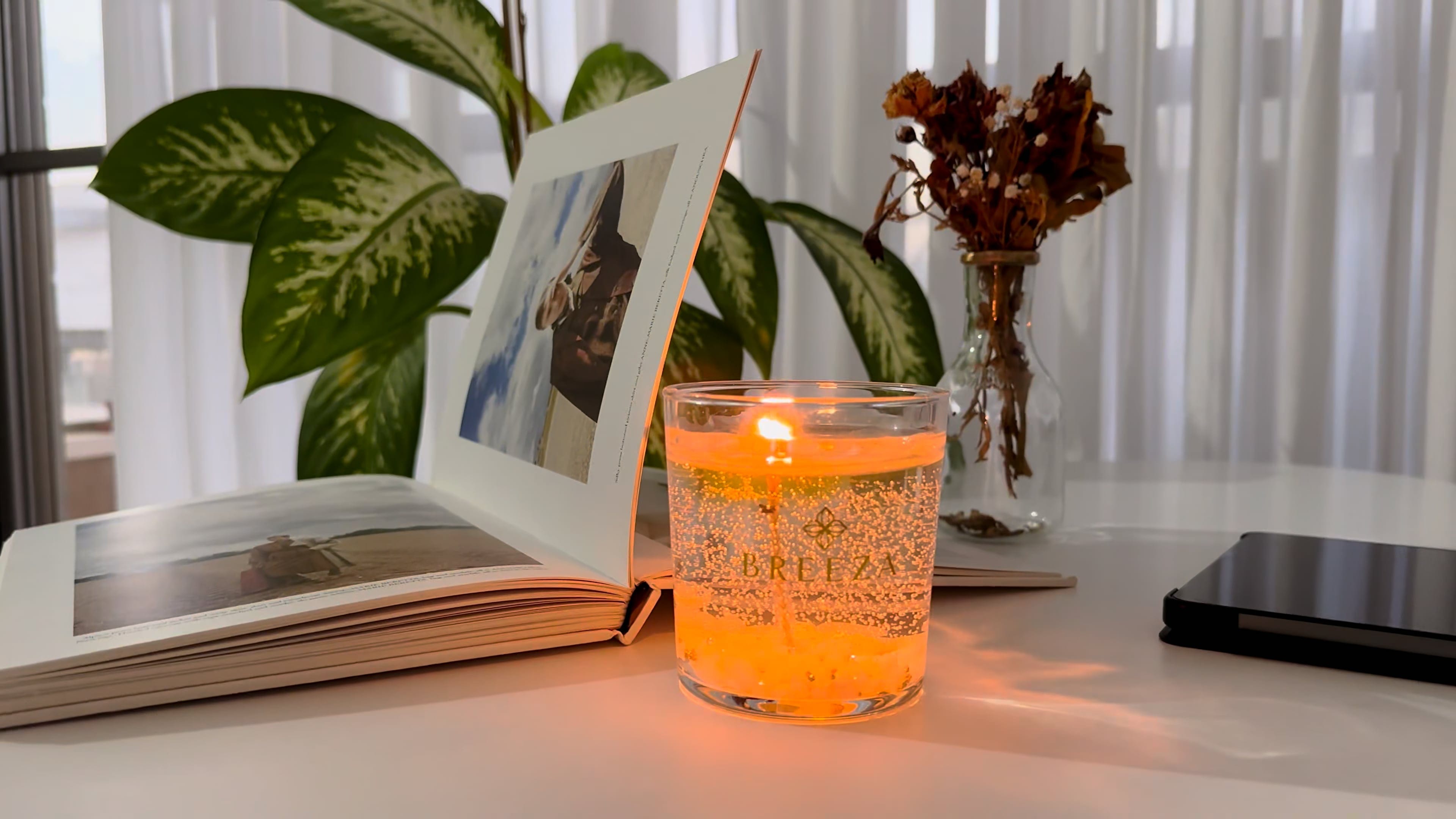 נר ריחני שלווה לבנה בניחוח בראשית